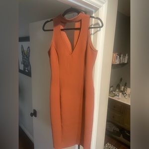 MIDI Bodycon Dress with collar detail